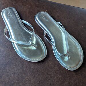 Easy Summer Flip-Flops / J. Crew Factory / Metallic Gold / Size 10